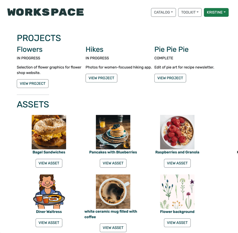 Catalog view